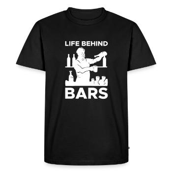 Life Behind Bars Chemise Barman Cadeau - T-shirt Premium bio Homme - noir - Devant - Nico (187cm)