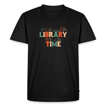 Library Time Shirt Gift Library - Men's Premium Organic T-Shirt - black - Front - Nico (187cm)