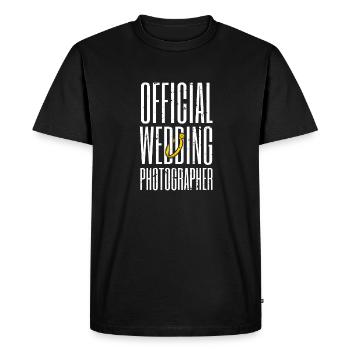 Chemise officielle de photographe de mariage Hochzeit - T-shirt Premium bio Homme - noir - Devant - Nico (187cm)