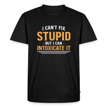 Je ne peux pas réparer stupide mais je peux l’intoxiquer - T-shirt Premium bio Homme - noir - Devant - Nico (187cm)