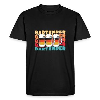 Bartender Bartender Shirt Gift Vintage - Men's Premium Organic T-Shirt - black - Front - Nico (187cm)