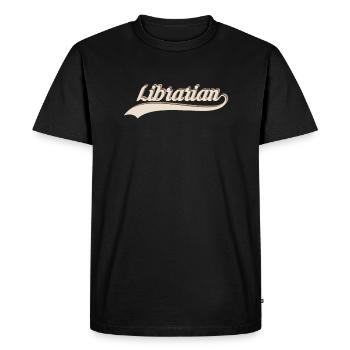 Cadeau de chemise de bibliothécaire rétro vintage - T-shirt Premium bio Homme - noir - Devant - Nico (187cm)