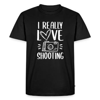 J’aime vraiment photographier un photographe - T-shirt Premium bio Homme - noir - Devant - Nico (187cm)