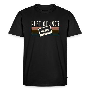 Best Of 1973 Chemise 50e anniversaire Cassette - T-shirt Premium bio Homme - noir - Devant - Nico (187cm)