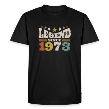 Légende depuis 1973 Chemise Cadeau 50e anniversaire - T-shirt Premium bio Homme - noir - Devant - Nico (187cm)