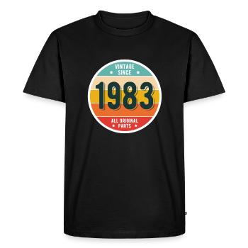 Chemise vintage 1983 40e anniversaire - T-shirt Premium bio Homme - noir - Devant - Nico (187cm)
