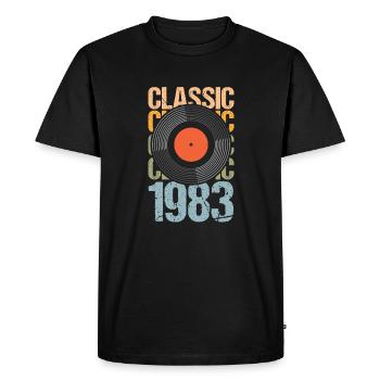 Classic Record 1983 Chemise 40e anniversaire - T-shirt Premium bio Homme - noir - Devant - Nico (187cm)