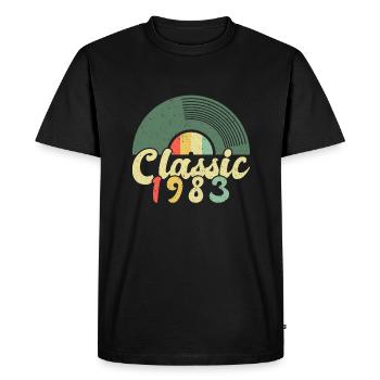 Classic Record 1983 Chemise 40e anniversaire - T-shirt Premium bio Homme - noir - Devant - Nico (187cm)