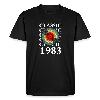 Classic Record 1983 Chemise 40e anniversaire - T-shirt Premium bio Homme - noir - Devant - Nico (187cm)