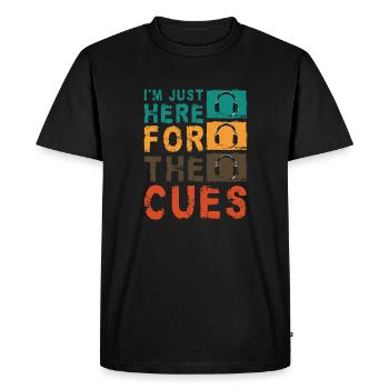 Dans Just Here For The Cues Shirt Backstage - T-shirt Premium bio Homme - noir - Devant - Nico (187cm)