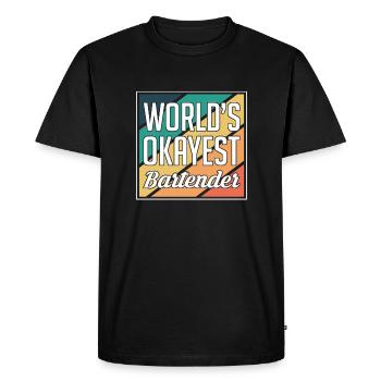 Worlds Okayest Barman Shirt Bartender Cadeau - T-shirt Premium bio Homme - noir - Devant - Nico (187cm)