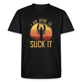 Je suis ici pour sucer la chemise cadeau écrevisse - T-shirt Premium bio Homme - noir - Devant - Nico (187cm)