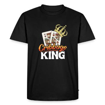 Cribbage King Shirt Gift - Men's Premium Organic T-Shirt - black - Front - Nico (187cm)