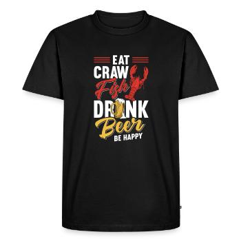 Mangez des écrevisses Buvez de la bière Soyez heureux - T-shirt Premium bio Homme - noir - Devant - Nico (187cm)