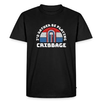 I ́d Rather Be Playing Cribbage Shirt Gift - Men's Premium Organic T-Shirt - black - Front - Nico (187cm)