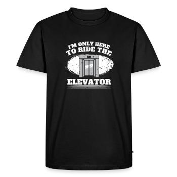 Dans le seul ici pour monter la chemise d’ascenseur - T-shirt Premium bio Homme - noir - Devant - Nico (187cm)