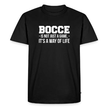 La pétanque n’est pas seulement un jeu, c’est un mode de vie - T-shirt Premium bio Homme - noir - Devant - Nico (187cm)