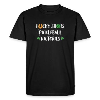 T-shirt de la Saint-Patrick Joueur de pickleball - T-shirt Premium bio Homme - noir - Devant - Nico (187cm)