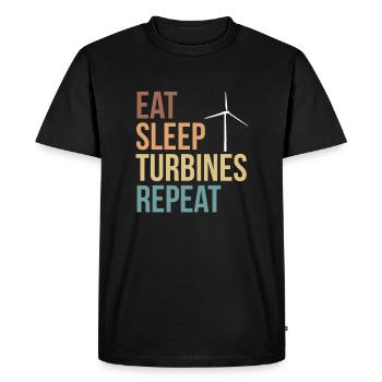Eat Sleep Turbines Repeat Shirt Gift - Men's Premium Organic T-Shirt - black - Front - Nico (187cm)