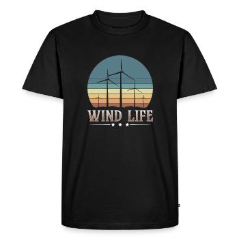 Wind Life Shirt Cadeau Éoliennes - T-shirt Premium bio Homme - noir - Devant - Nico (187cm)