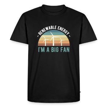 Renewable Energy in A Big Fan Shirt Gift - Men's Premium Organic T-Shirt - black - Front - Nico (187cm)