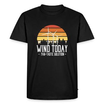 Wind Today Fan-Tastic Solution - Men's Premium Organic T-Shirt - black - Front - Nico (187cm)