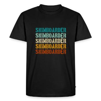Vintage Retro Skimboarder - Men's Premium Organic T-Shirt - black - Front - Nico (187cm)