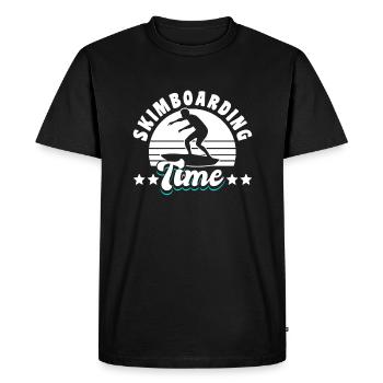Skimboarding Time Shirt Gift - Men's Premium Organic T-Shirt - black - Front - Nico (187cm)