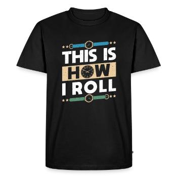 Voici comment je roule montre cadeau de chemise collector - T-shirt Premium bio Homme - noir - Devant - Nico (187cm)
