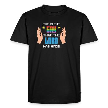 LBGT Flag Gay Pride This is the Gay that the Lord - Men's Premium Organic T-Shirt - black - Front - Nico (187cm)