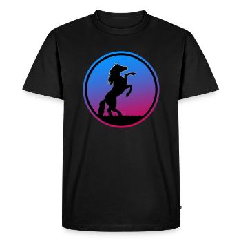 Horse Show Jumper Jumping Horse Gallop Horse Stable - Men's Premium Organic T-Shirt - black - Front - Nico (187cm)