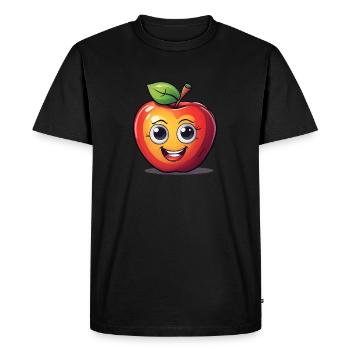 Dessin animé Pomme - T-shirt Premium bio Homme - noir - Devant - Nico (187cm)