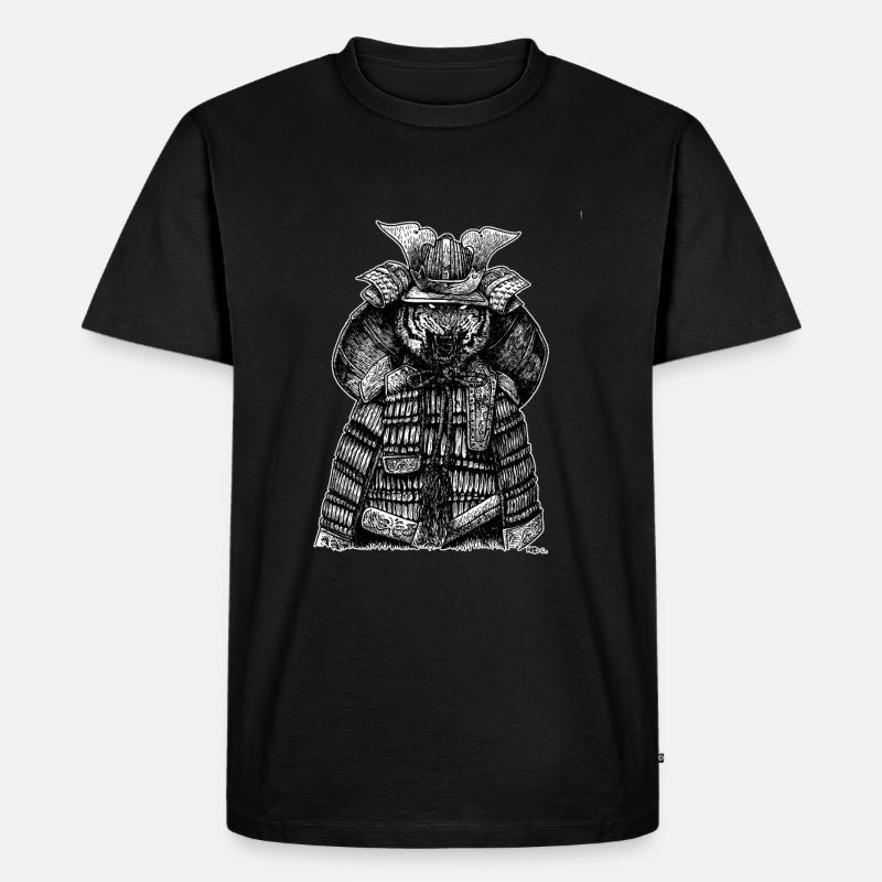 SAMURAI TIGER - Männer Premium Bio T-Shirt - Schwarz