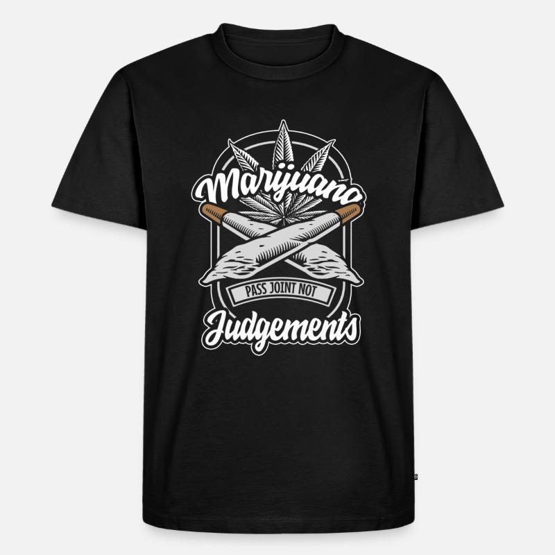 Kiffen Ganja Haschisch - Männer Premium Bio T-Shirt - Schwarz