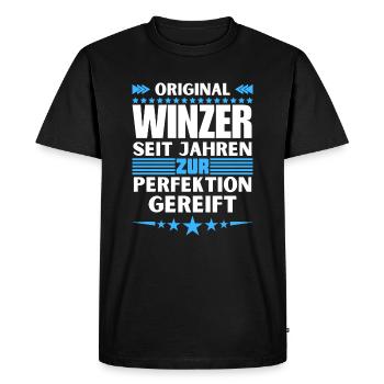 Winemakers matured to perfection - Men's Premium Organic T-Shirt - black - Front - Nico (187cm)