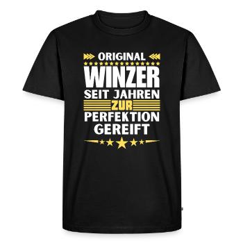 Winemakers matured to perfection - Men's Premium Organic T-Shirt - black - Front - Nico (187cm)