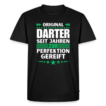 Darter matured to perfection - Men's Premium Organic T-Shirt - black - Front - Nico (187cm)