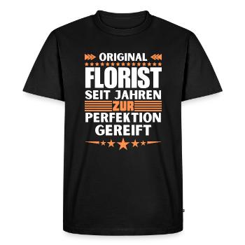 Fleuriste mûri à la perfection - T-shirt Premium bio Homme - noir - Devant - Nico (187cm)