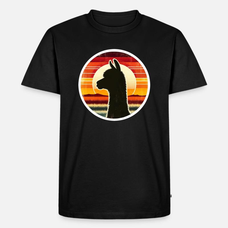 Alpaka - Männer Premium Bio T-Shirt - Schwarz