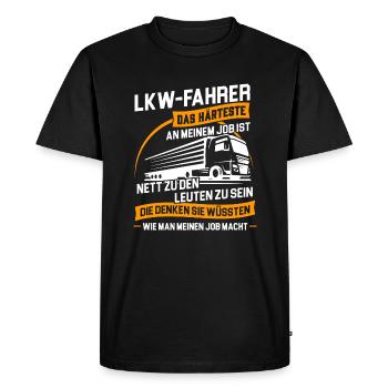Trucker LKW-Fahrer Fernfahrer LKW Brummi Truck - Männer Premium Bio T-Shirt - Schwarz - Vorne - Nico (187cm)