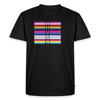 LBGT Drapeau Gay Pride Humain - T-shirt Premium bio Homme - noir - Devant - Nico (187cm)