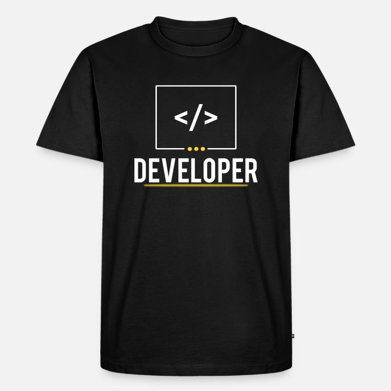 Developer - Männer Premium Bio T-Shirt - Schwarz