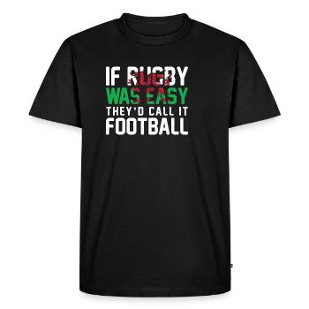 Wales Rugby Gift Welsh Welsh Flag - Men's Premium Organic T-Shirt - black - Front - Nico (187cm)