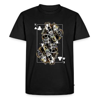 Panther Steampunk Card Game Clubs King Poker - Men's Premium Organic T-Shirt - black - Front - Nico (187cm)