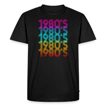 1980'er 80er Jahre - Männer Premium Bio T-Shirt - Schwarz - Vorne - Nico (187cm)