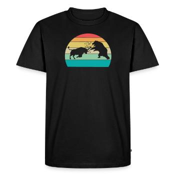 Actionnaire Actionnaire Bull vs Bear - T-shirt Premium bio Homme - noir - Devant - Nico (187cm)