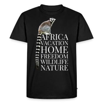 Afrique singe lémur cadeau enfants - T-shirt Premium bio Homme - noir - Devant - Nico (187cm)