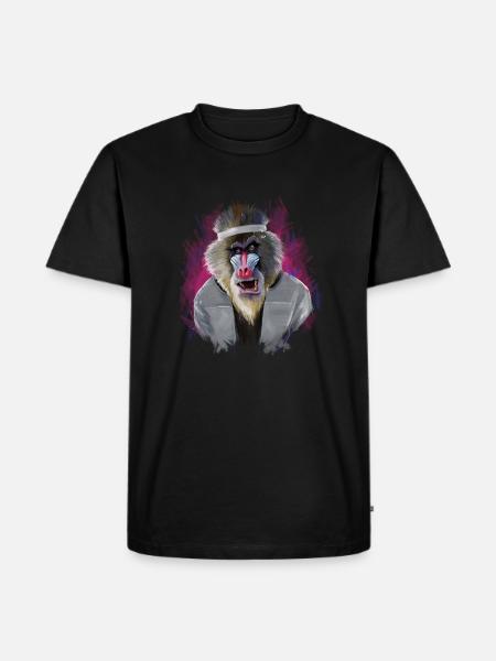 Mandrill - Männer Premium Bio T-Shirt - Schwarz
