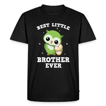Meilleur petit frère de tous les temps - Petit frère chouette - T-shirt Premium bio Homme - noir - Devant - Nico (187cm)