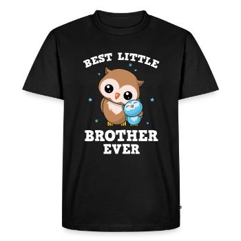 Meilleur petit frère de tous les temps - Petit frère chouette - T-shirt Premium bio Homme - noir - Devant - Nico (187cm)